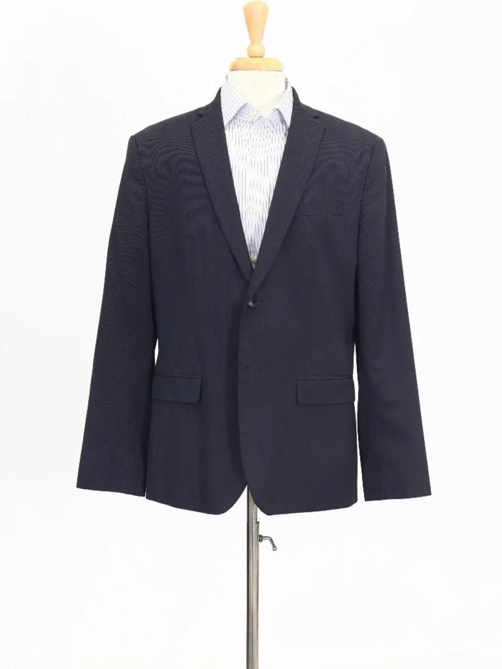 Calvin Klein 44L Navy Blazer Sport Coat Jacket 2-Button Herringbone W882